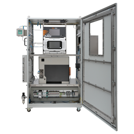 Open purge cabinet of hydrogen analyzer